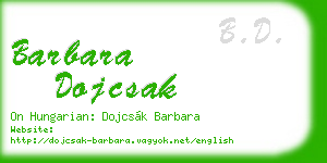 barbara dojcsak business card
