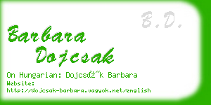 barbara dojcsak business card